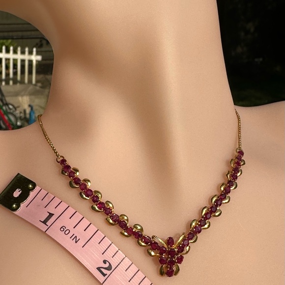 Burmese Ruby Necklace in 18 K solid gold - Picture 8 of 12